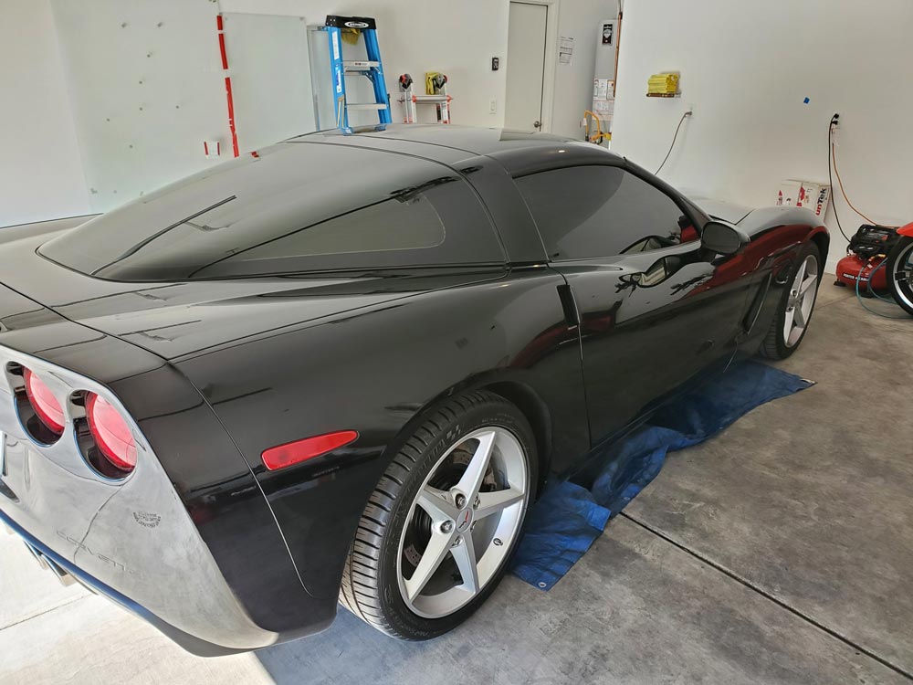 A Sleek Black Sports Car